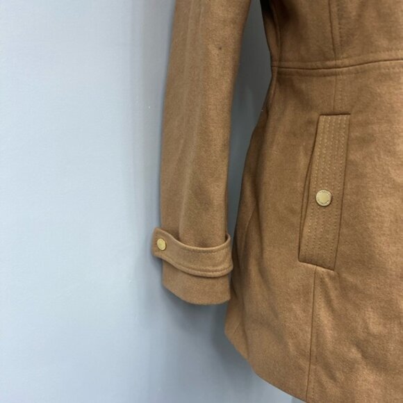 Michael Kors Tan Wool Pea Coat Jacket - Picture 4 of 16